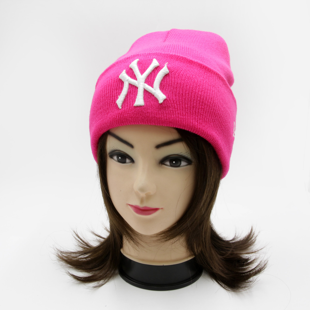 Шапка з вишивкою NY жіноча/чоловіча рожева брендова, модна спортивна шапка демісезонна