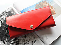 Кожаный женский кошелек ручной работы "Rosa" красный