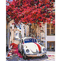 Картина по номерам "Авто на цветущей улице" BS52310L