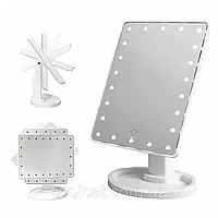 Настільне дзеркало для макіяжу з LED підсвічуванням, NJ-230, Біле / Косметичне дзеркало / Сенсорне дзеркало