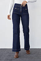 Жіночі джинси зі стрілками та накладними кишенями — темно-синій колір, 40р (є розміри)