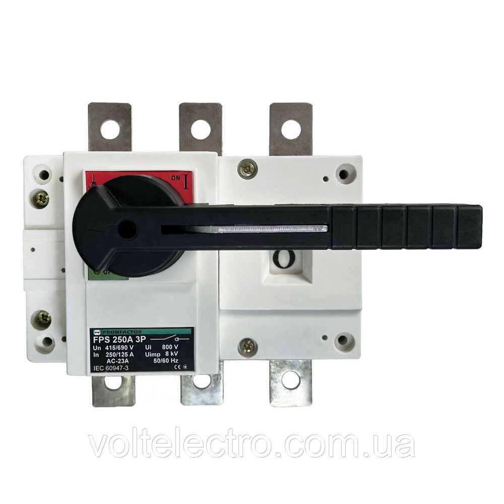 Вимикач навантаження ПФ 3Р 250А 1-0 розривний + ручка, фото 1