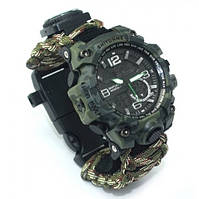 Чоловічий наручний годинник Hemsut Military з компасом (Камуфляж)