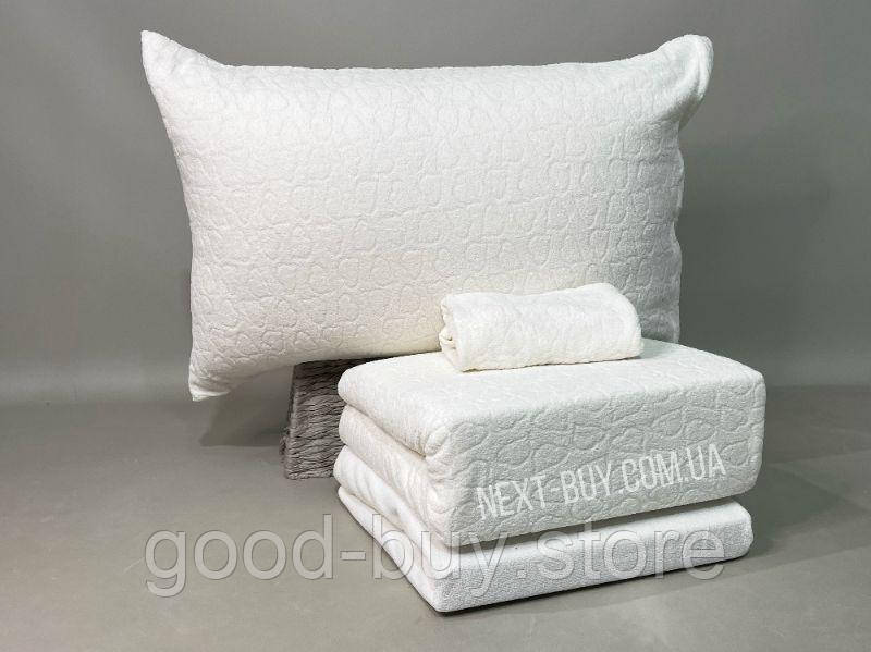 Постільна білизна махрова Maison D&#039;or Jaquard Stretcu Terry Set Krem 200x220см