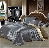 Постельное белье Атлас Серебро и Золото Комплект постельного белья полутороспальный, евро, двуспальный