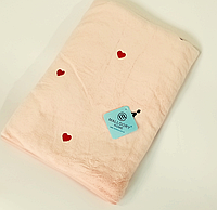 Большое полотенце с сердечками из микрофибры 1.6 0.9 м, Полотенца больших размеров сердца романтика для сауны Рожевий