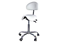 Стул-седло для мастера модель 1037-8 (3 регулировки) БЕЛЫЙ, ортопедический стул-седло