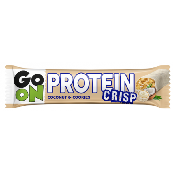 Протеїнові батончики Go On Батончик Crisp Bar with Coconut&Cookie 24x45g, фото 1