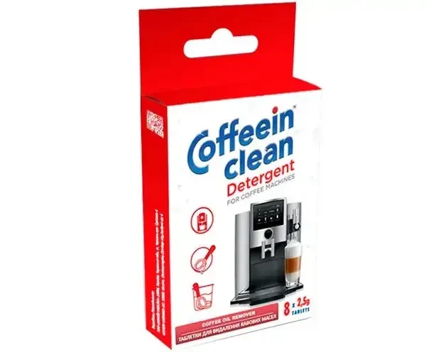 Засіб для очищення кавових олій Coffeein clean DETERGENT блістер 8 шт таблеток по 2.5 г, фото 1