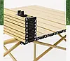 Стіл прямокутний складаний для пікніка в чохлі 53x51x50 см Туристичний розкладний стіл бежевий, фото 5