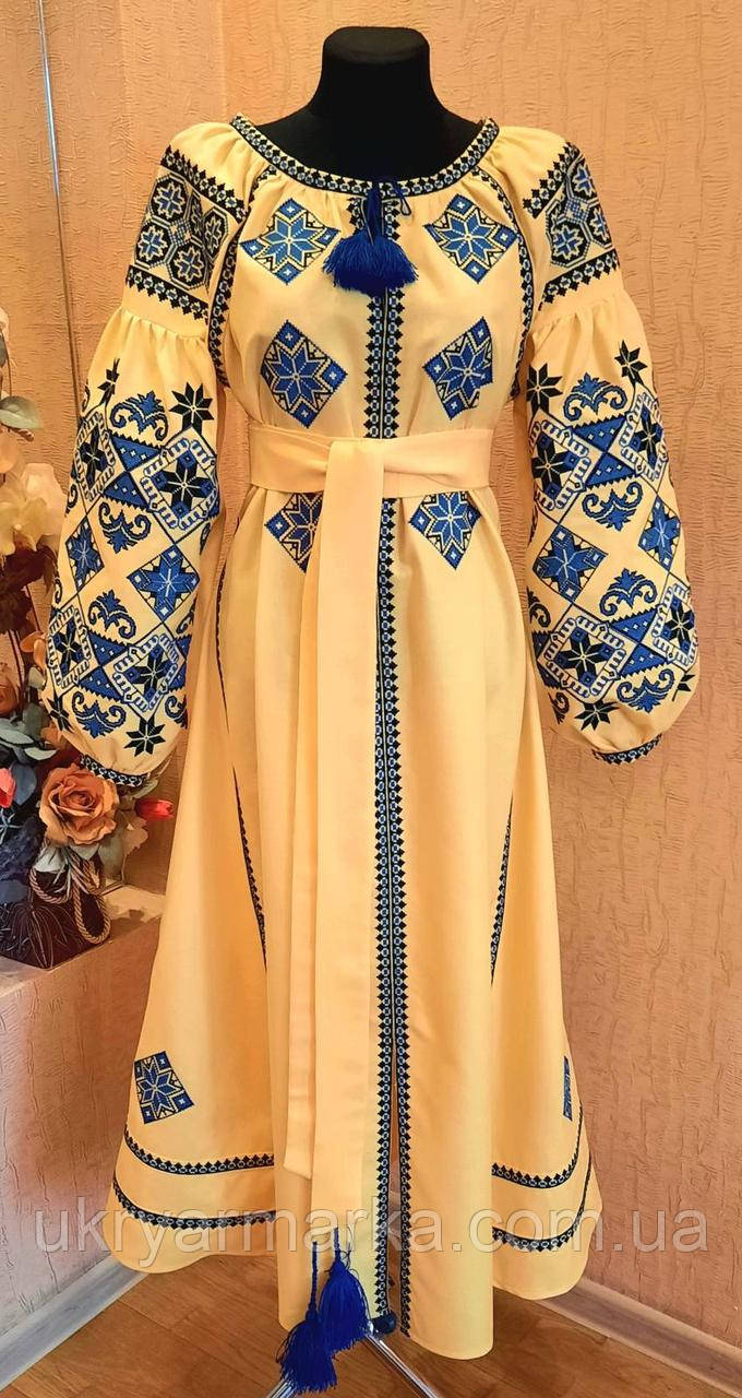 Вишита сукня "Медовий льон", фото 1