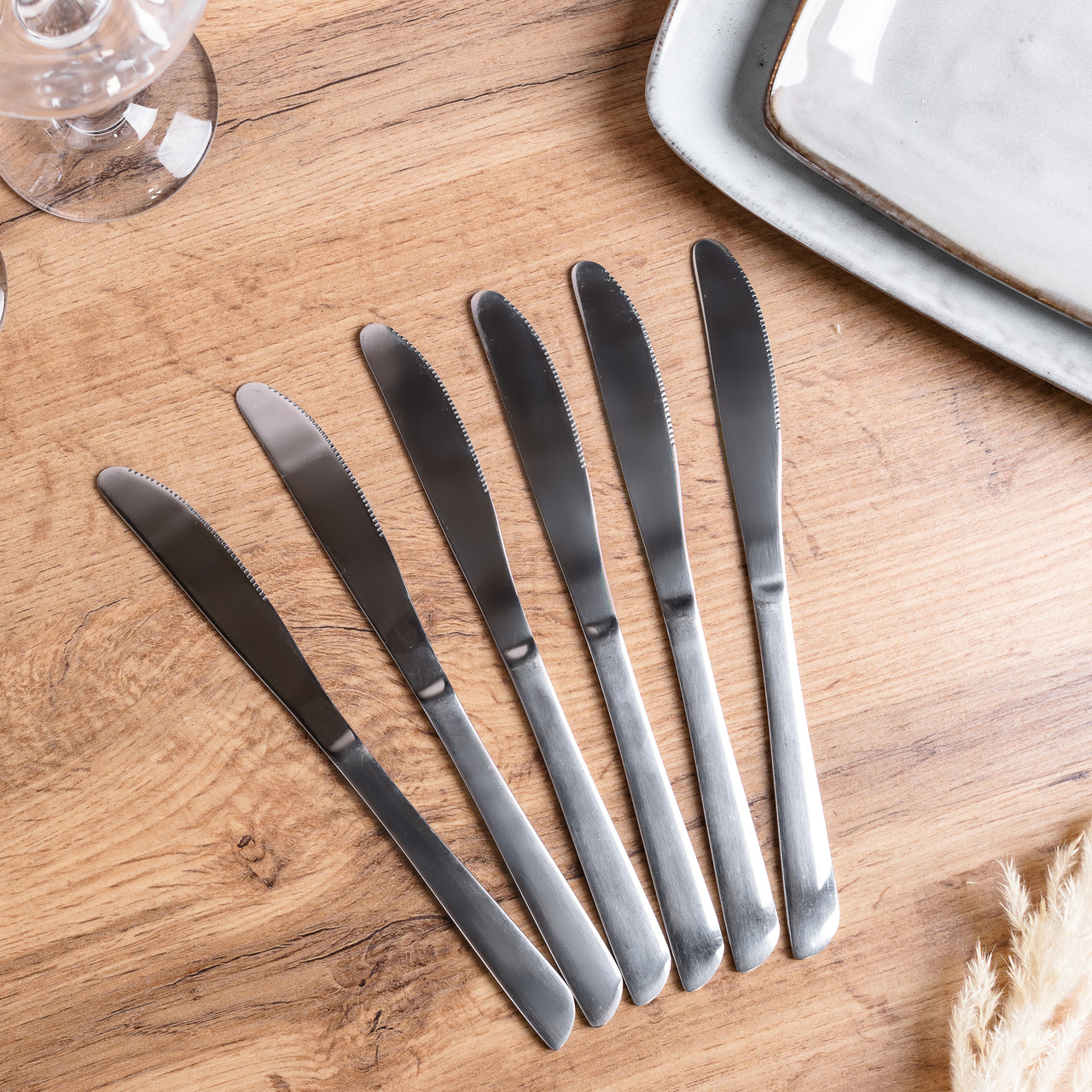 Столовые ножи для сервировки стола набор на 6 персон из нержавеющей ...