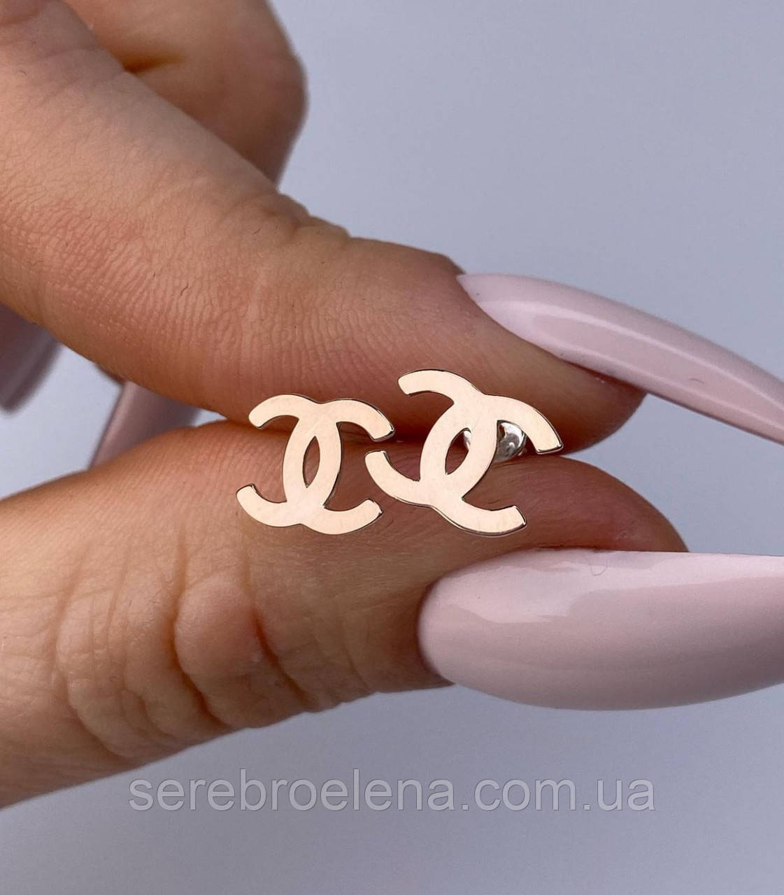 Срібні сережки пусети з вставками золота 0690.50, фото 1