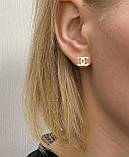 Срібні сережки пусети з вставками золота 0690.50, фото 2