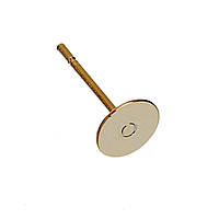 Основа для сережок Finding Гвоздик основа під вставку 6 мм Натуральне золото 12 мм x 6 мм