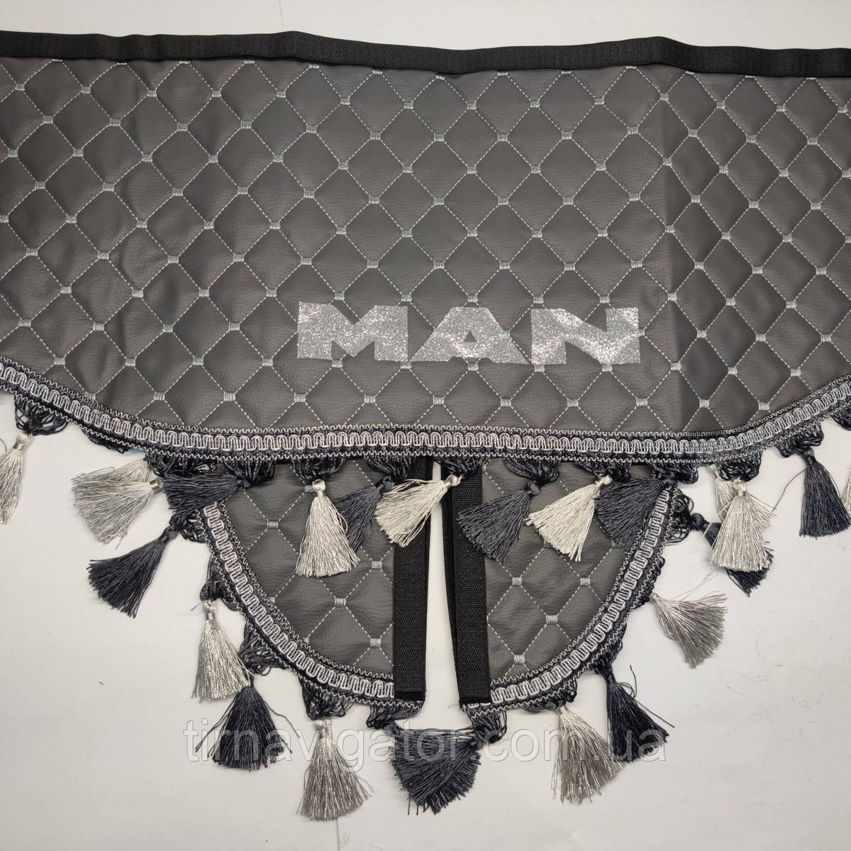 Шторка MAN XXL H=30cm сіра еко-шкіра з куточками