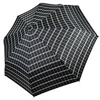 Зонт полуавтомат на 8 карбоновых спиц от Susino, в клетку с черной ручкой, топ