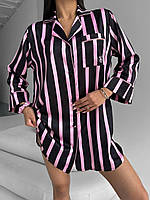 Женская шелковая рубашка на пуговицах Victoria's Secret, Ночная сорочка Виктория Сикрет