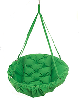 Садовая качель подвесная диаметр 80 см до 100 кг цвет зеленый, круглая качеля зеленого цвета (прямоуг) KPO-01