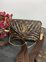 Уценка! Сумка Louis Vuitton женская, коричневая, кожаная сумочка луи витон через плечо