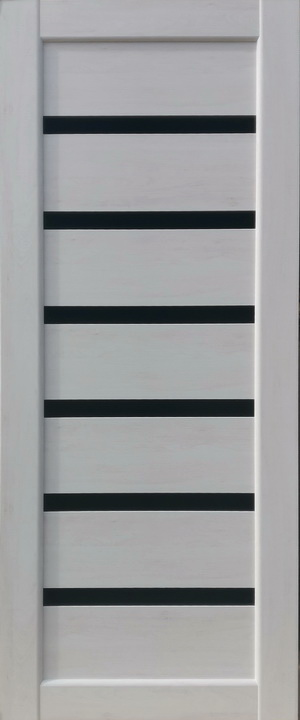 Міжкімнатні двері KDF LIBERTI Бристоль чорне скло ПВХ Бук Шале (600)