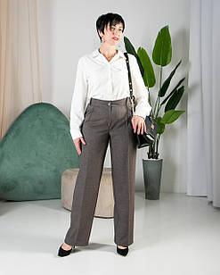 Жіночі брюки Габріела какао, ділові брюки з костюмної тканини Тіар