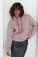 Жіноче тепле худі з кишенею спереду — лавандовий колір, M/L (є розміри)