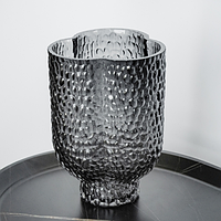 Стеклянная стильная ваза 18 см