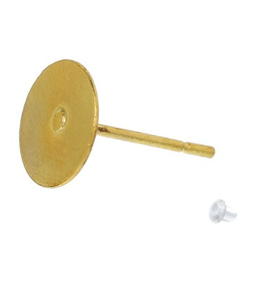 Основа для сережок Finding Гвоздик основа під вставку 6 мм Золотистий 12 мм x 6 мм