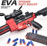 Дитячий Автомат Нерф – м'які патрони з присосками, акумулятор 3,7V, вібрація, оптичний приціл, фото 4