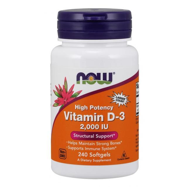 Вітамін D3 NOW Vitamin D-3 2000 IU 240 softgels