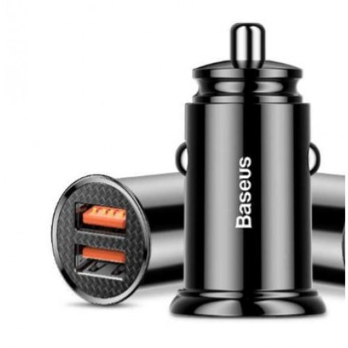 Автомобільний зарядний пристрій Baseus QC3.0 Circular 30 W Black (BS-C16Q1) USB, фото 1