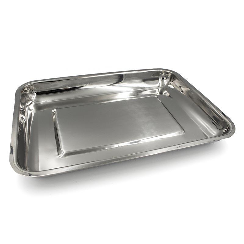 Лоток прямокутний, 460 х 360 х 55 мм з нержавіючої сталі, фото 1