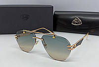 Maybach сонцезахисні окуляри унісекс краплі синє бежевий градієнт в золотому металі