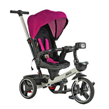 Велосипед триколісний з батьківською ручкою Best Trike (поворот сидіння, фара) Marco 9155 / 365-18 Рожевий