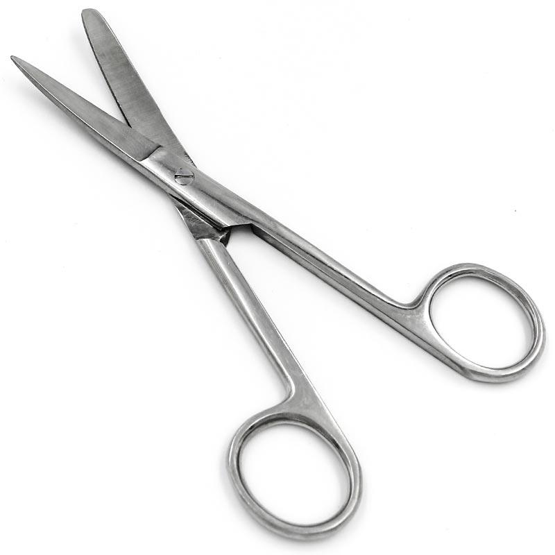 Ножиці операційні зігнуті з одним гострим кінцем, 140 мм, фото 1