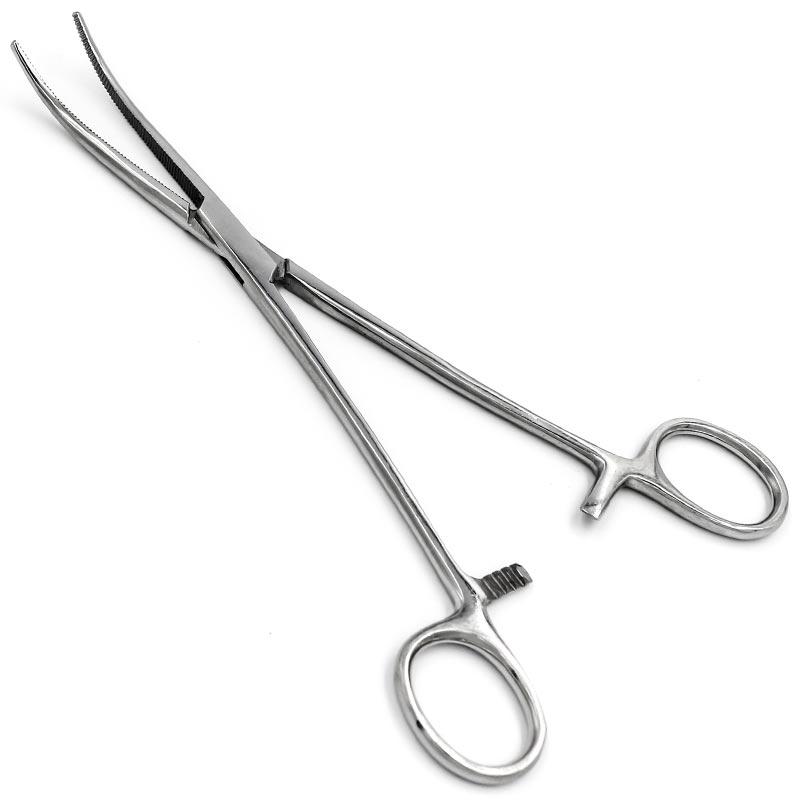 Затискач Більрот зігнутий, 200 мм, №2, кровозупиняючий, зубчастий, фото 1