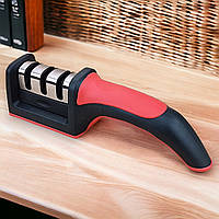 Точилка для кухонных ножей 3-ступенчатая с ручкой Knife Sharpener Tool