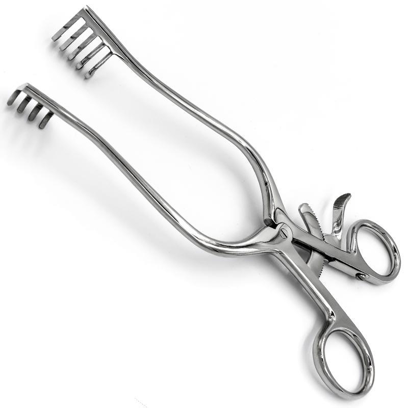 Ранорозширювач тупий з кремальєрою, 5х4 зубця, 200 мм по Адсона (Adson), фото 1