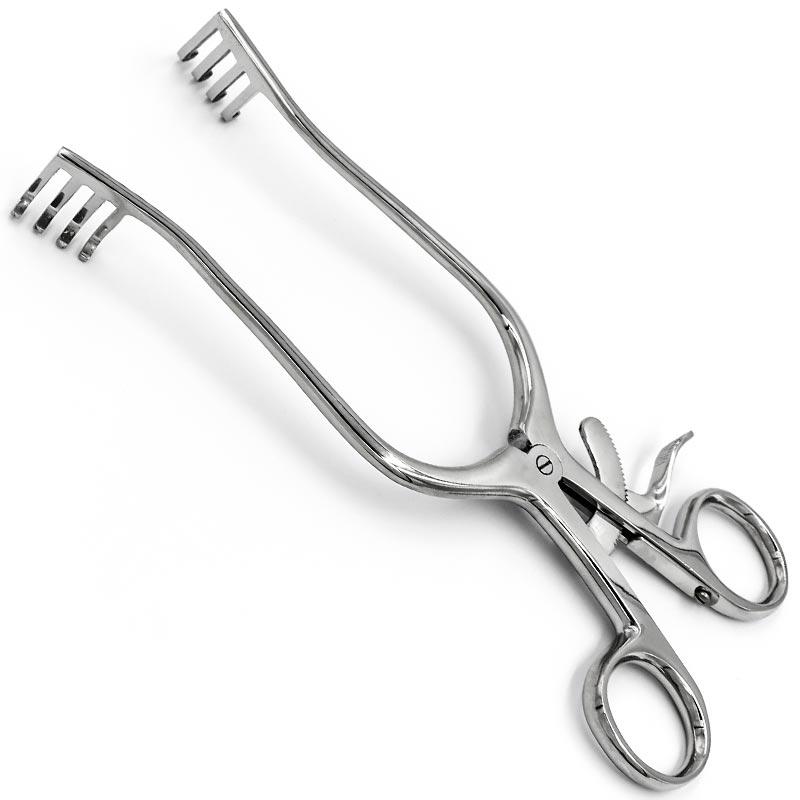 Ранорозширювач тупий з кремальєрою, 4х4 зубця, 200 мм по Адсона (Adson), фото 1