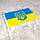 Прапор України з Тризубом на паличці (набір із 25шт) 14x21см, Жовто-синій, фото 3