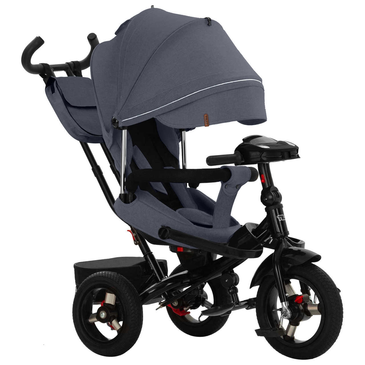 Велосипед триколісний TILLY Impulse T-386/2 Dark Grey поворотне сидіння, тканина льон
