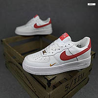 Женские кроссовки Nike Найк Air Force 1 LV 8 AF1 ' 82, белые с красным. 38