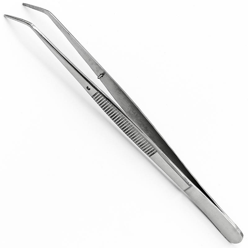 Пінцет стоматологічний зігнутий, 150 мм, кутовий, фото 1