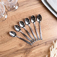 Чайні ложки набір на 6 персон для сервірування столу з нержавіючої сталі Lugi