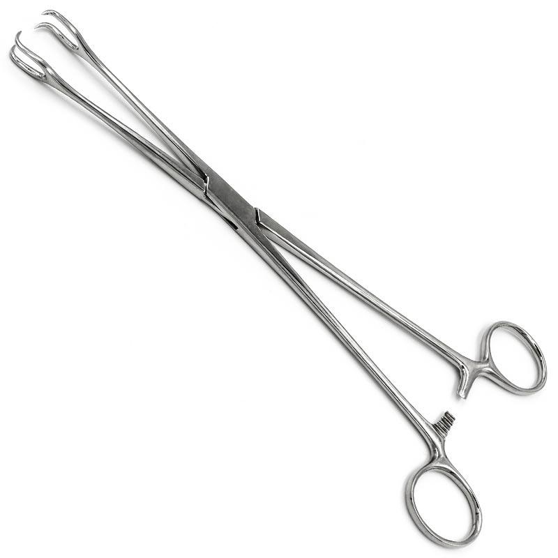 Щипці маткові за Якобсом (Jacobs), гінекологічні, гострі, двузубі, з кремальєрою, фото 1