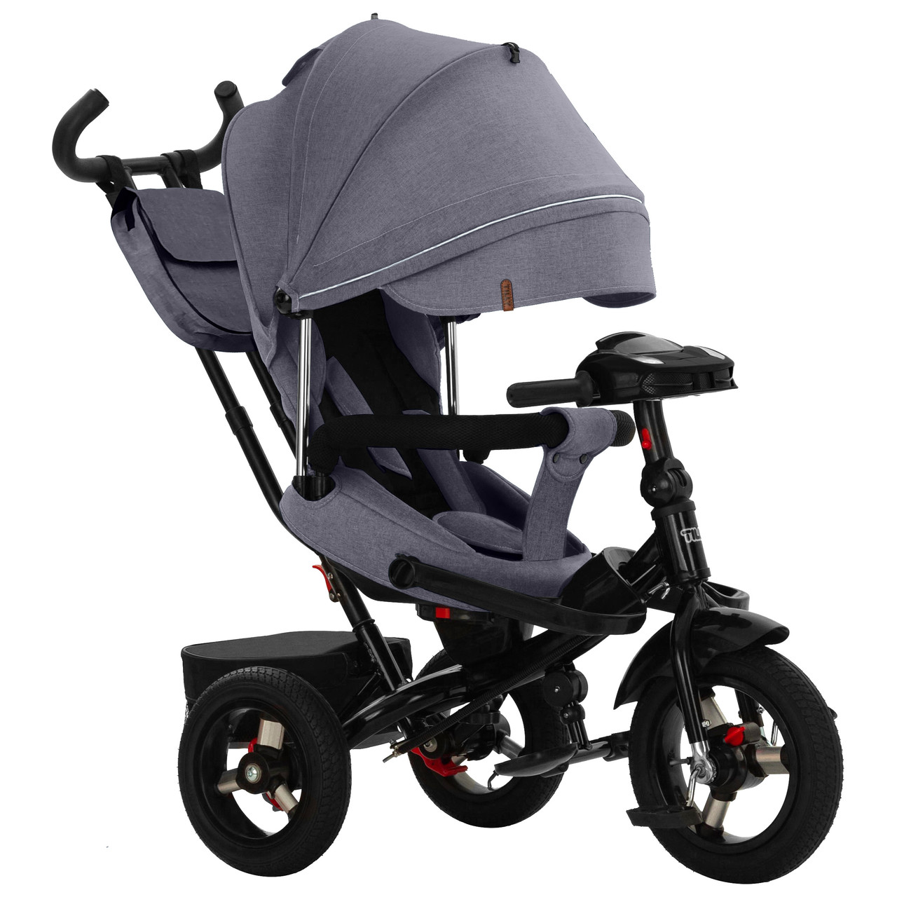 Велосипед Коляска TILLY Impulse T-386/2 Grey (поворотне сидіння, тканина льон)