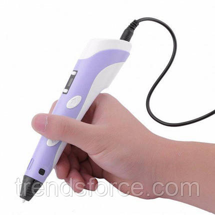 3Д-ручка з трафаретами 3D Pen-3 з Lcd дисплеєм Світ Фантазій у твоїх руках Фіолетова 195841, фото 3