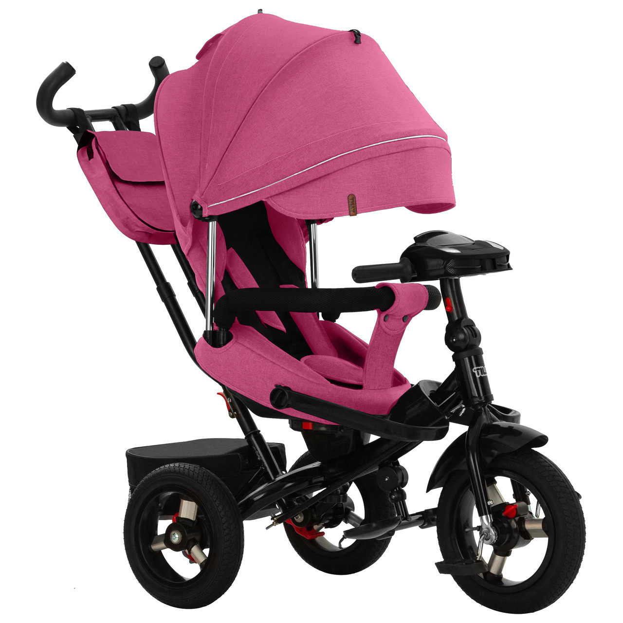 Велосипед коляска TILLY Impulse T-386/2 Red (поворотне сидіння, тканина льон)