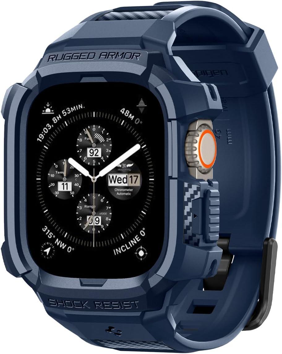 Чохол і ремінець Spigen для Apple Watch Ultra 1/2 (49 mm) — Rugged Armor Pro 2 in 1, Navy Blue (ACS07389)